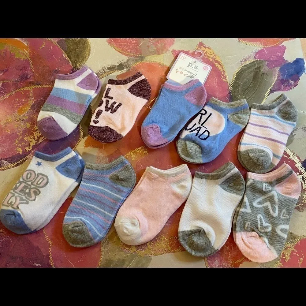 P.S. from Aeropostale  Girls 10 pairs  Socks : S